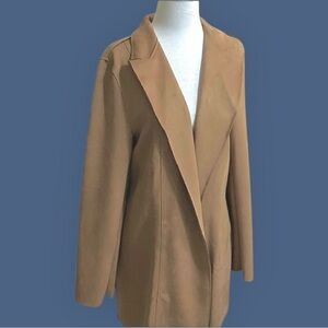NWOT Bellina Women’s Camel Coat Jacket Size XL Faux Suede Luxe Stretch Soft Feel